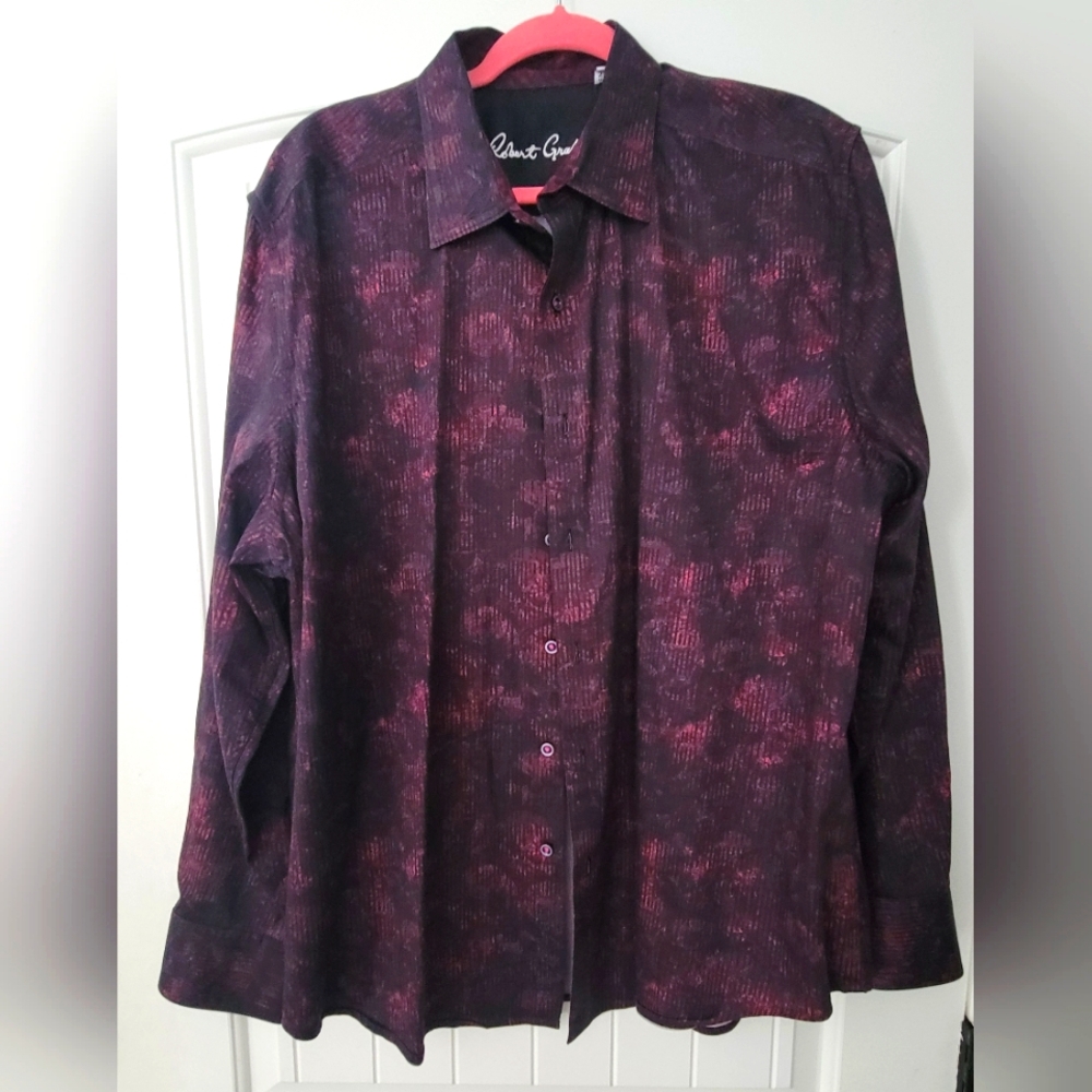Robert Graham Purple and Pink Button-Up Shirt